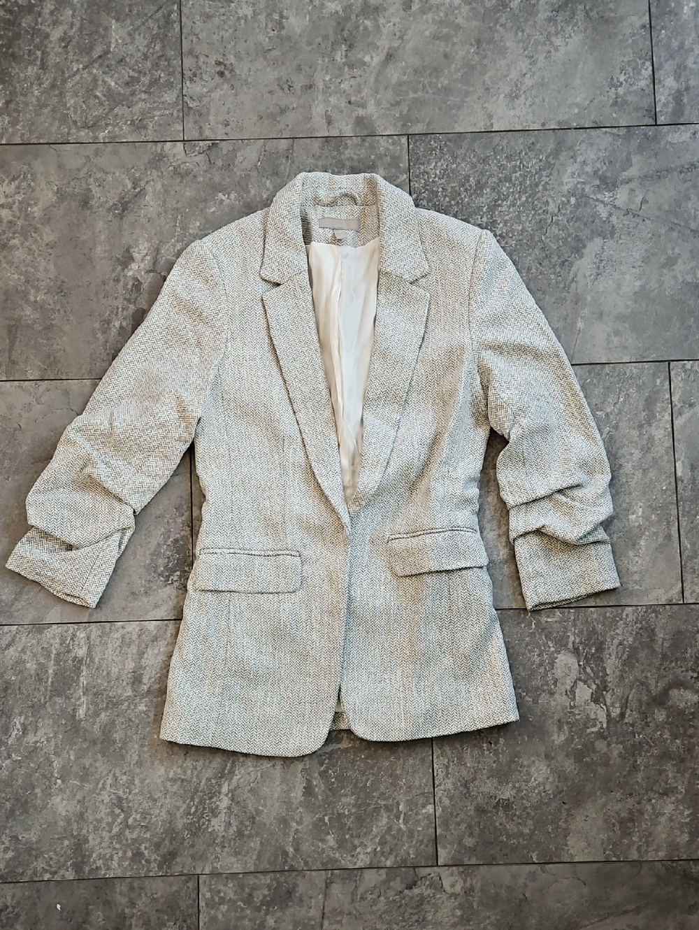 H&M Light Gray Textured Women's Blazer